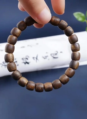 正宗海南天然莺歌绿沉香木串8x9cm香味花果带凉甜男女款手链