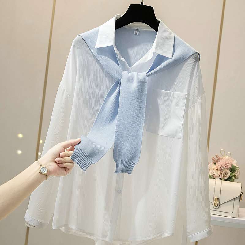 外针斗篷小披肩搭女春百搭调房搭肩护劲围假脖领子打结秋空围织巾