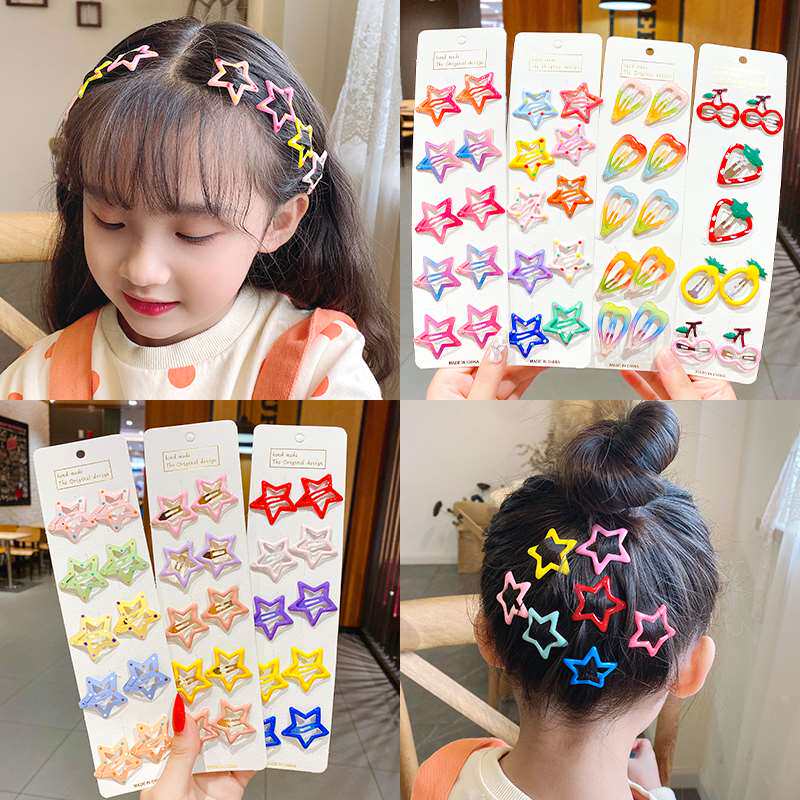 童发夹可爱星星b夹子头饰女童五角星卡小宝宝儿碎发b夹公发主发饰