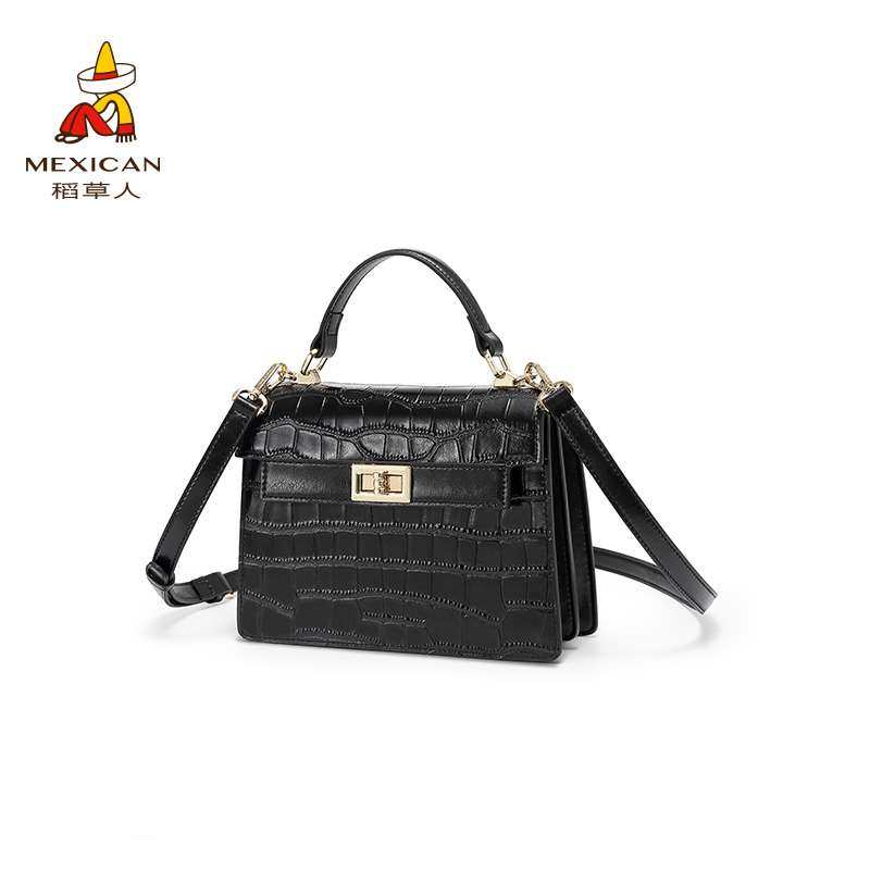 稻人女士包2新022款秋冬时尚包洋草气手提包真皮网红潮单肩斜挎包