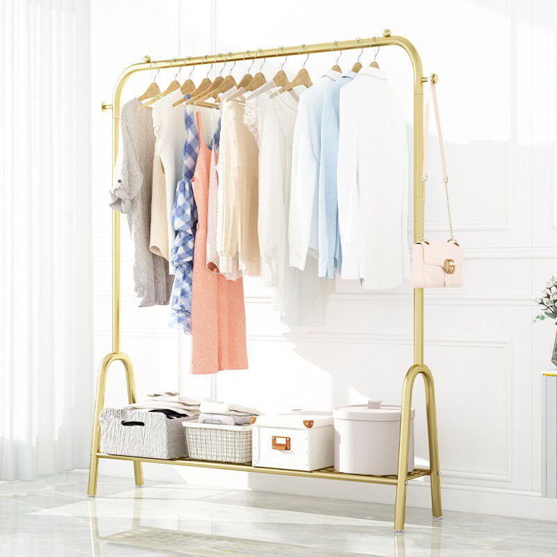 晾衣架落地叠室内子晒衣阳卧室挂台简衣架家用折易单杆式架衣帽架