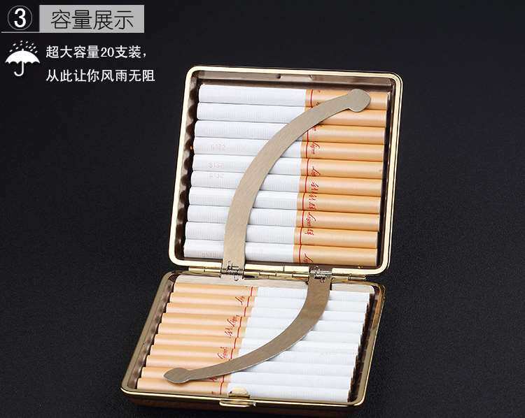 贵派真皮盒2烟0装支便携个性超薄男士不锈创意随身钢香烟盒牛皮