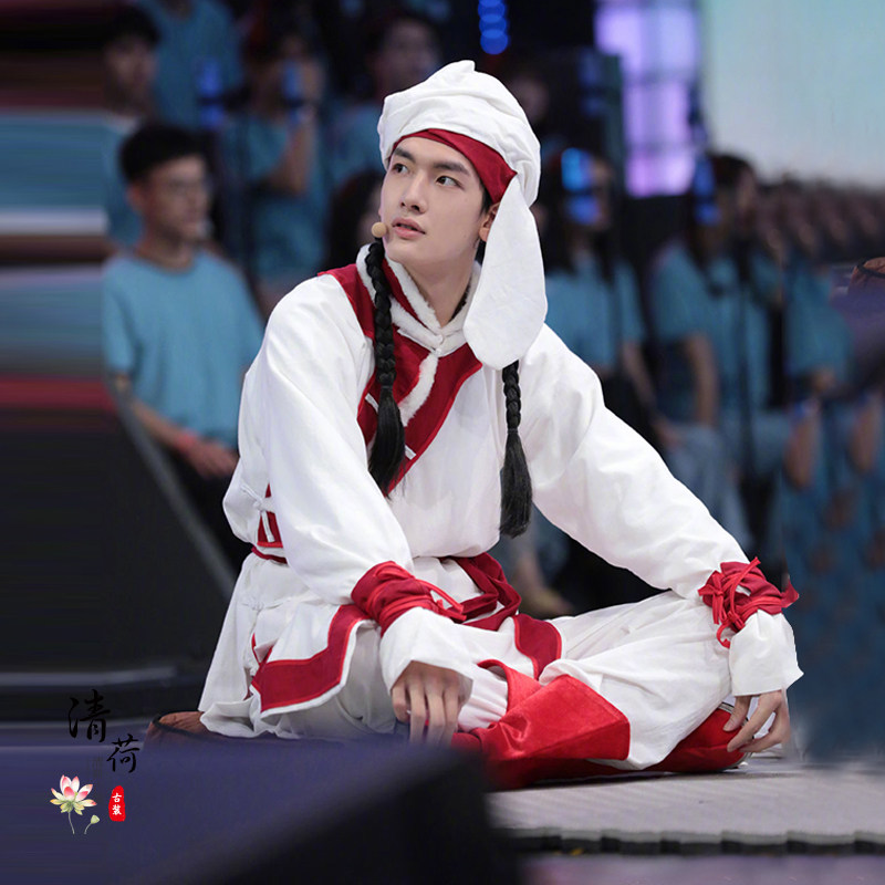 影视古装蒙丹同款古装蒙丹衣服少数民族表演服维族回族古装演出服