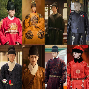 影视尚食朱瞻基许凯同款男汉服刺绣太子皇帝古装大臣公子装演出服