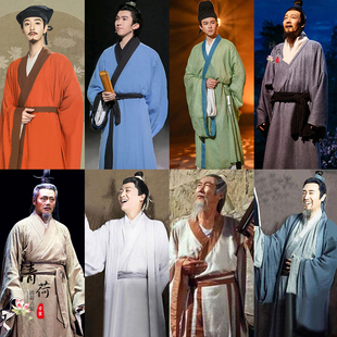 影视古装唐宋朝男汉服书生服儒生孔子教书先生文人诗人棉麻演出服
