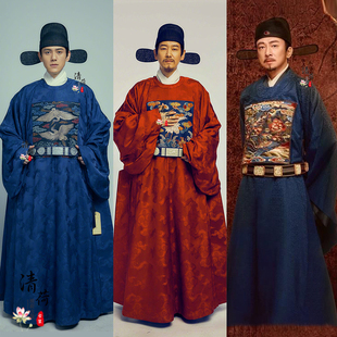 影视古装男士汉服明朝官员明朝大臣服补服朝服县令知府巡抚武将服