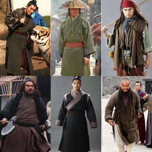 影视古装水浒传鲁智深李逵武松同款武侠侠客服宋朝棉麻英雄好汉服