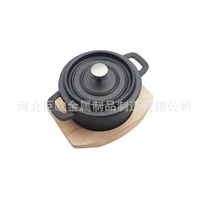 迷你铸铁小尺寸汤锅炖锅双耳炖燕窝盅蒸蛋炖罐家用汤盅植物油珐琅