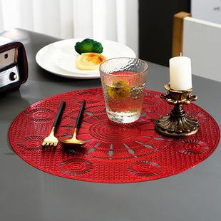 摩天轮防烫隔热防尘同心圆镂空杯垫圆形防滑耐高温餐具垫子
