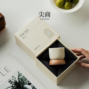 奶油黄茶杯主人杯陶瓷家用单杯个人品茗杯喝茶杯防烫泡茶杯礼盒装