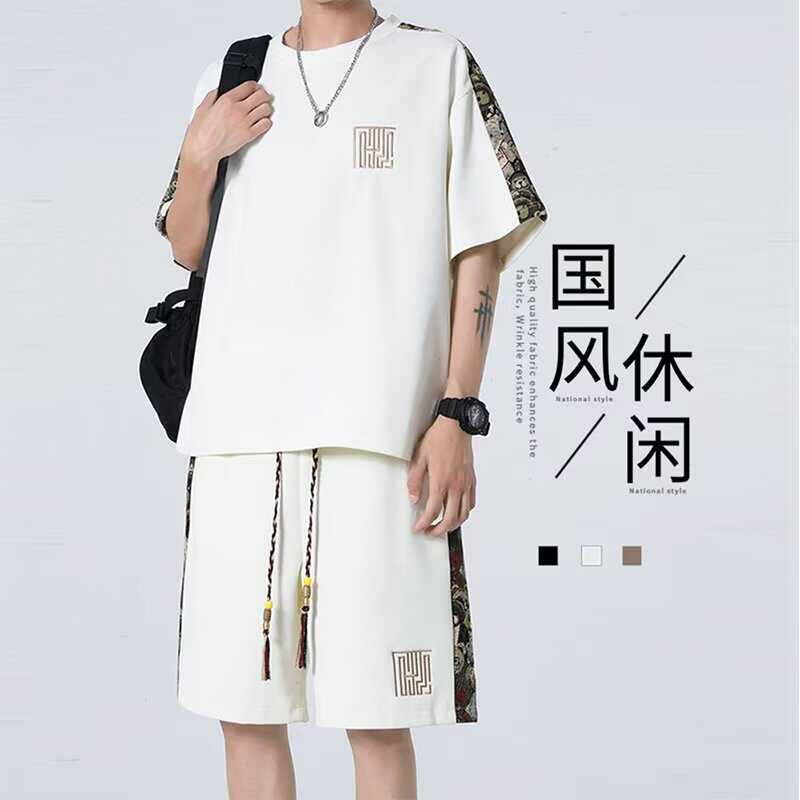 宽松休闲两件套装短裤夏天大码