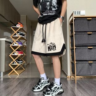 大码 男高级感篮球短裤 重磅麂皮绒运动夏季 高街五分裤 美式 2024新款