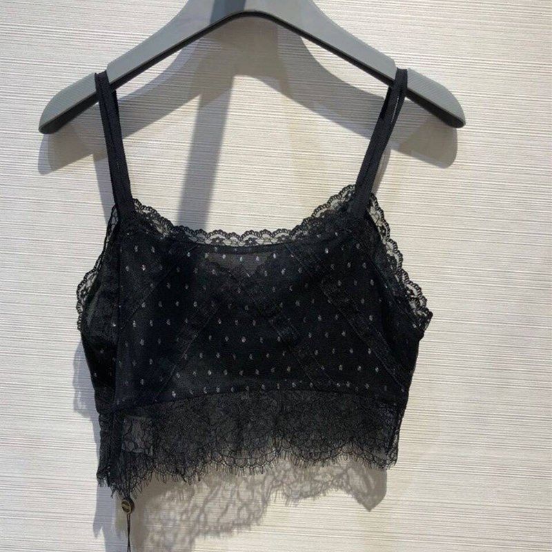 阿玛施旗舰店官网专柜正品2020夏款蕾丝V领裹胸吊带背心打底衫女