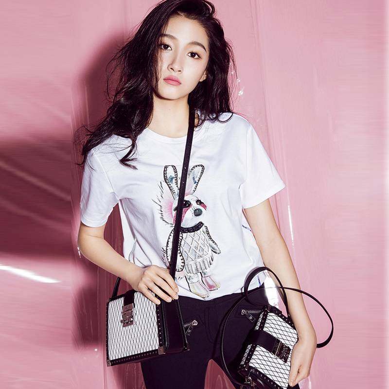 阿玛施官网旗舰店专柜正品2020夏款百搭兔子T恤关晓彤同款短袖女