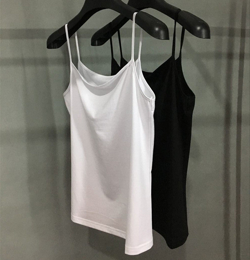 阿玛施旗舰店官网女装2020春秋新款打底白色吊带背心女内搭百搭