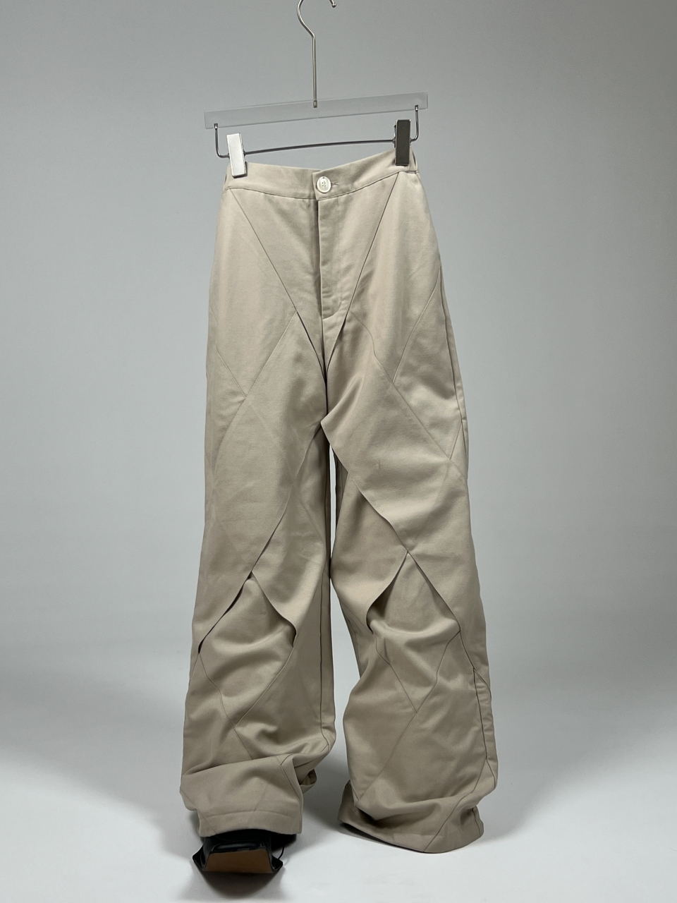 Pointless菱形格拼接多裁片长裤