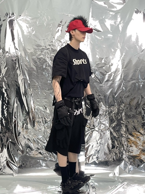 Pointless手套大口袋短裤