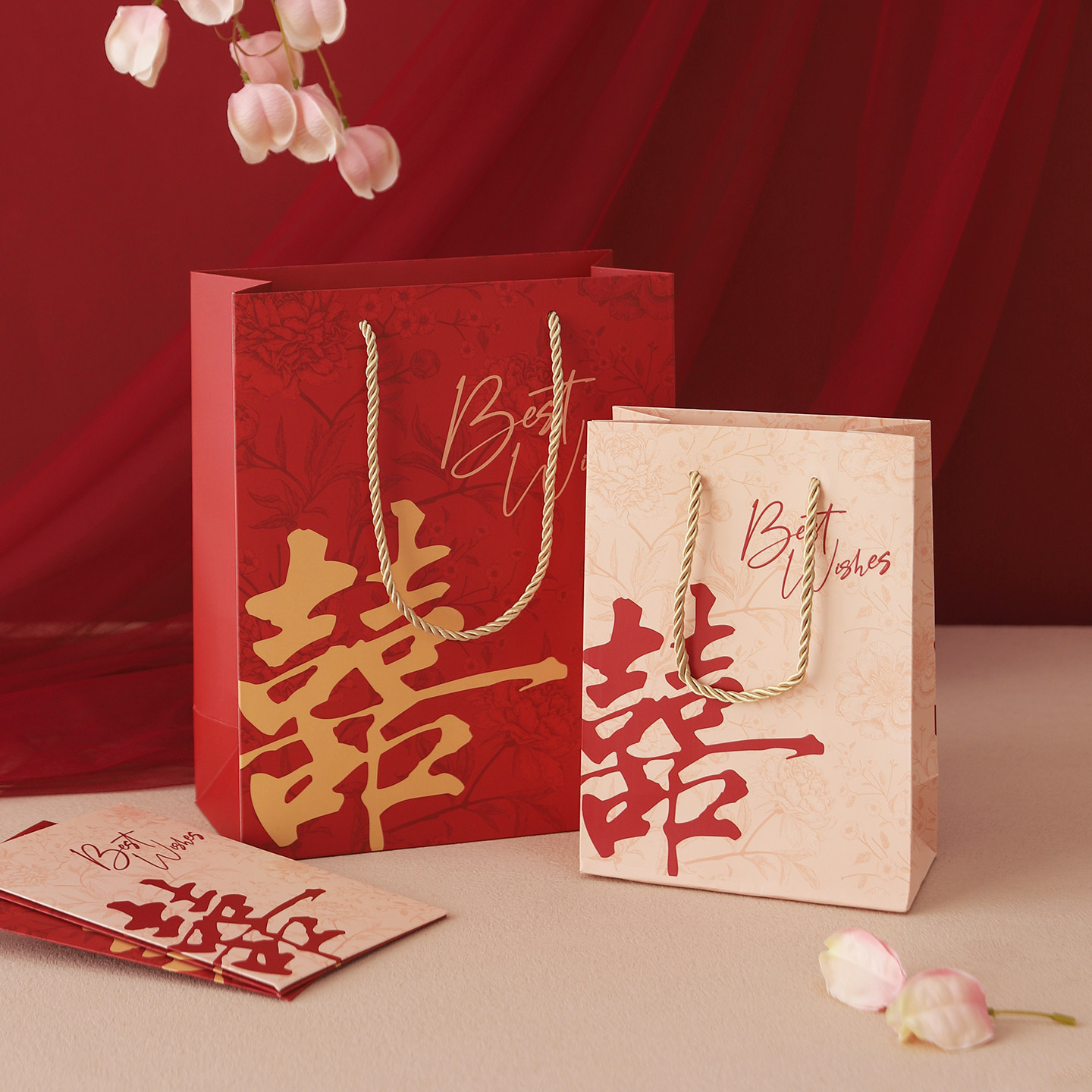 结婚伴手礼手提袋礼品袋高级感婚礼订婚专用喜糖袋子糖果小礼袋