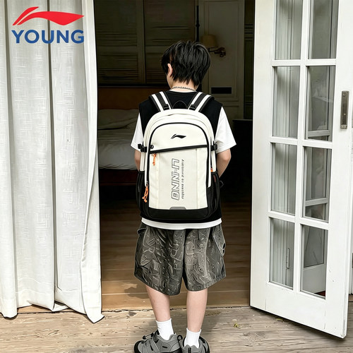 李宁儿童书包男大童护脊上学背包