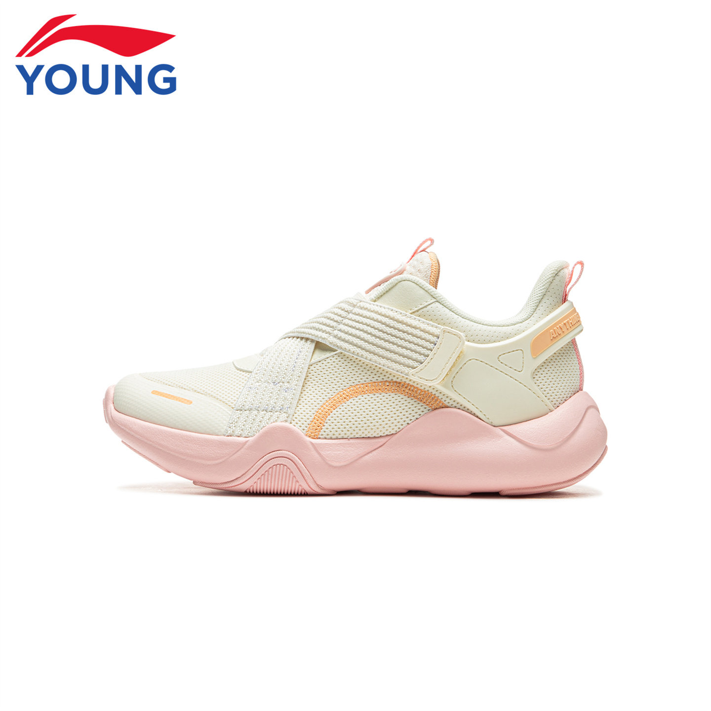 李宁童鞋儿童一脚蹬运动鞋女童2026春季新款青少年女款网面跑步鞋