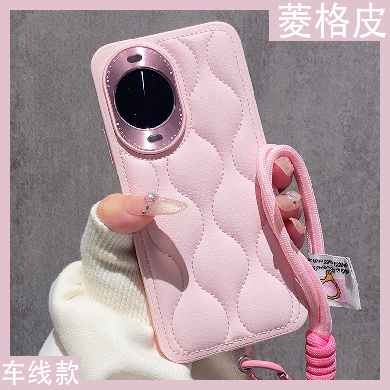 小香风立体皮质适用于华为Nova14手机壳nova13Pro新款nove12保护套全包14Ultra高级感羽绒服Por金属镜头圈女