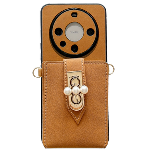 复古羊巴皮珍珠卡包适用华为mate80Pro手机壳mate70保护套mete60斜跨50背包式40高级感30镜头全包Max女款Air