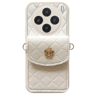 小花零钱卡包适用适用于vivox200手机壳vivox300Pro保护套X100S新款X90斜跨背带X80镜头全包X70防摔X60外壳女