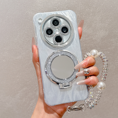 闪粉化妆镜支架适用OPPOfindx8手机壳OPPOfindx9新款补妆镜findx7Pro全包带镜头膜x8s+奢华ultra女款x6防摔X5