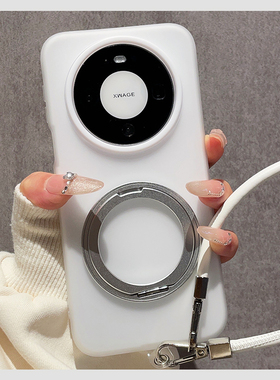 白色二合一软硬双层保护套适用华为Mate80手机壳80Promax新款360金属旋转支架mete70硅胶60Pro防摔50创意女款