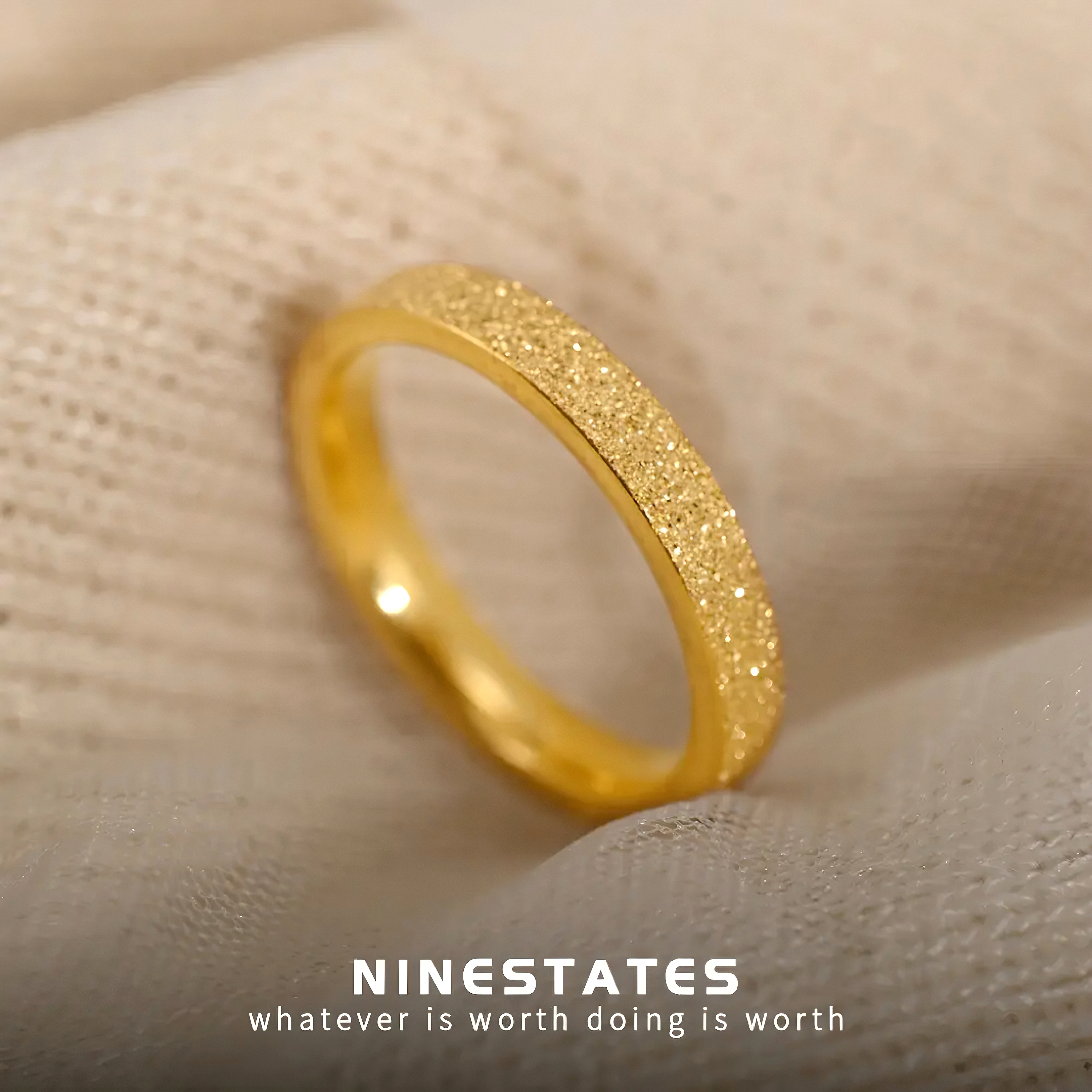 戒指女小众磨砂质感时尚气质食指