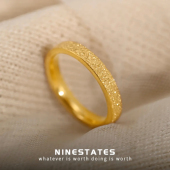 网红磨砂款 设计师款 满天星轻奢素圈戒女小众磨砂 不褪色不过敏