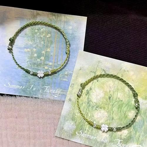 四叶草手绳女手工编织幸运星手链