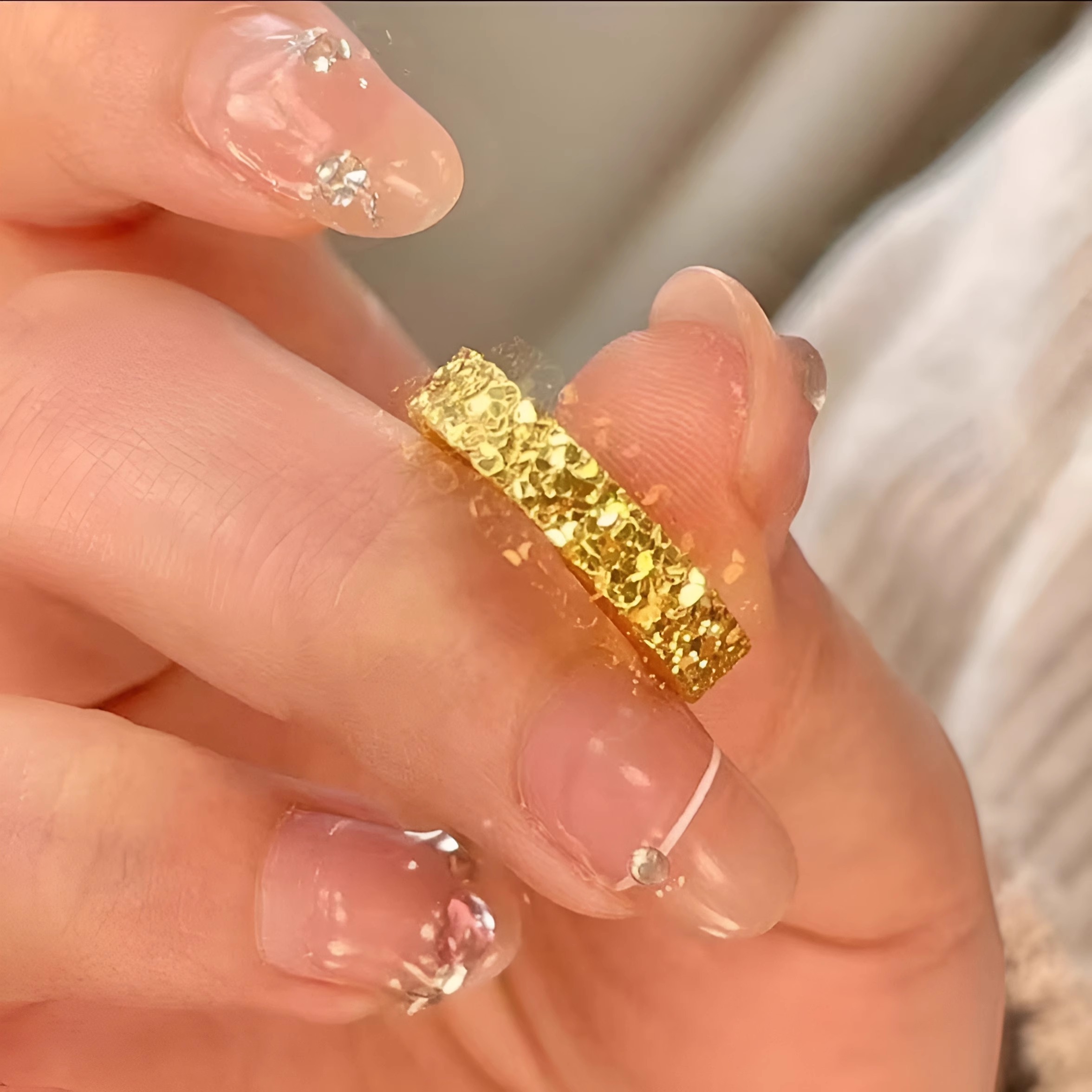 情侣碎冰冰戒指铜合金轻奢ins