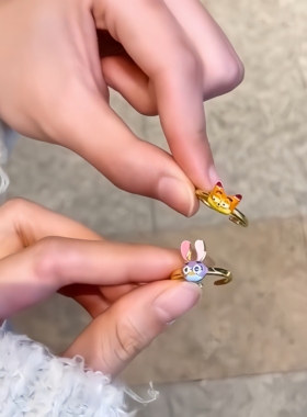 疯狂动物立体情侣对戒食指戒