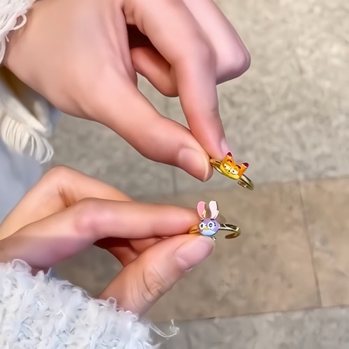 疯狂动物立体情侣对戒食指戒