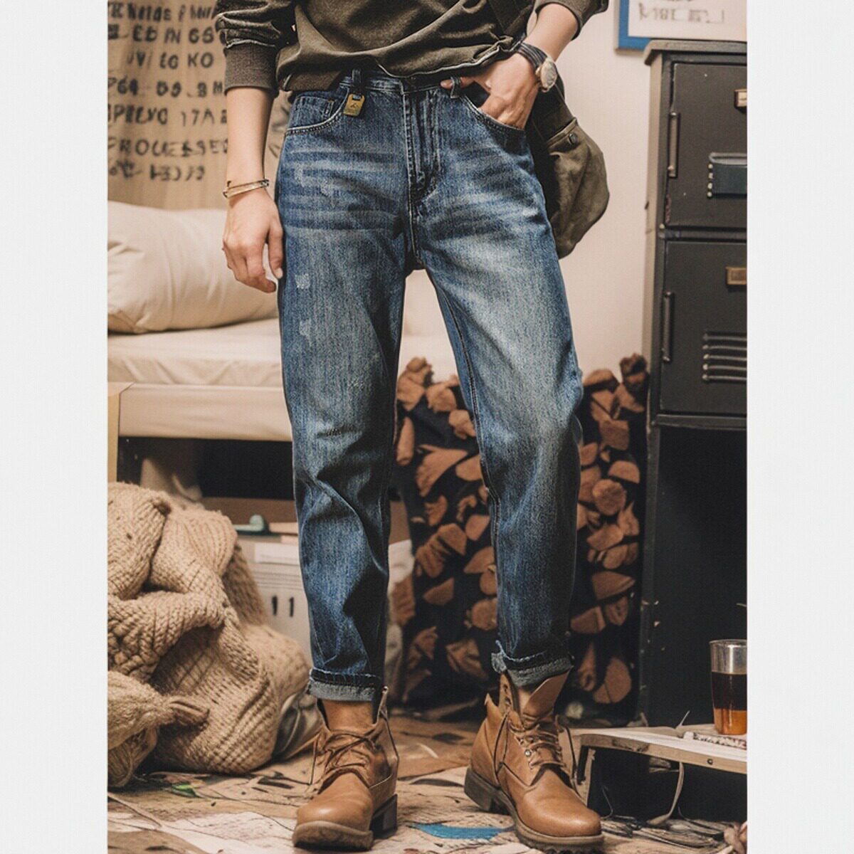 美式复古夏季牛仔裤男2026新款宽松直筒潮牌裤子男薄款水洗休闲裤