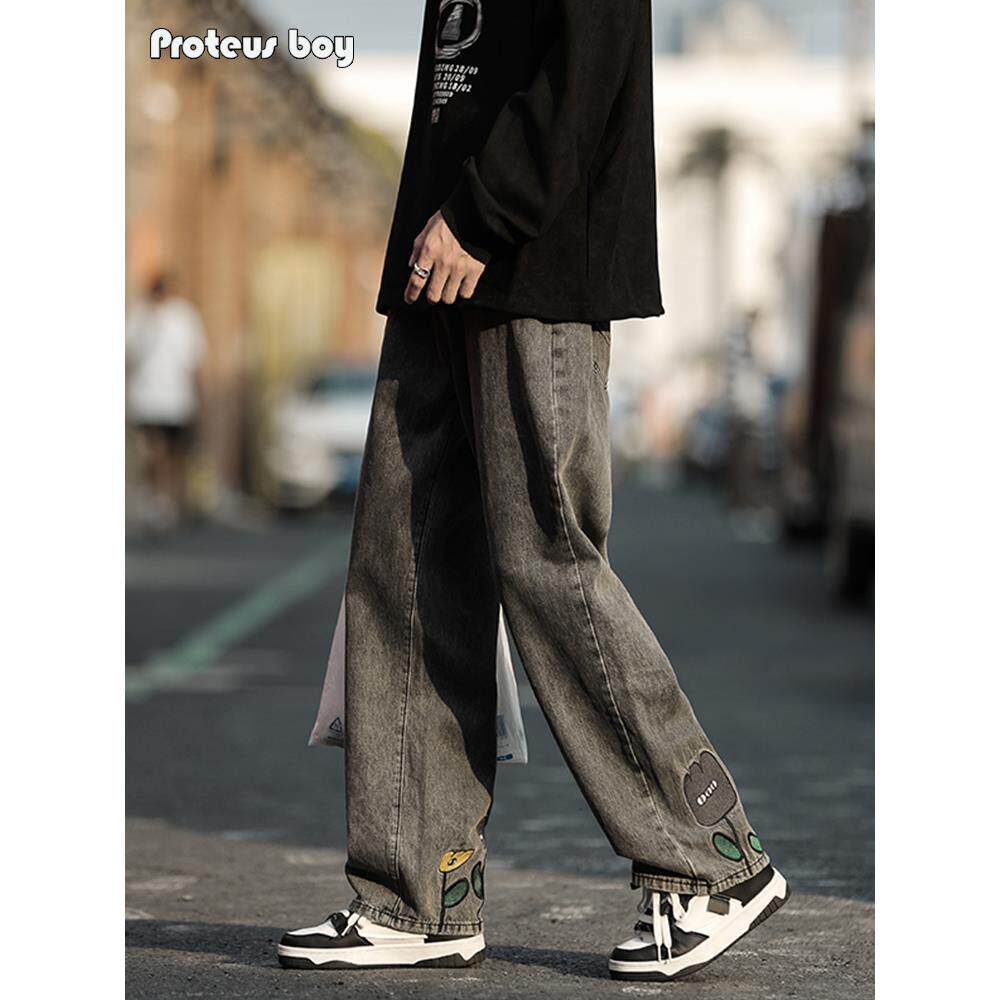 ProteusBoy牛仔裤男款春秋冬季2025新宽松直筒男生美式潮休闲长裤