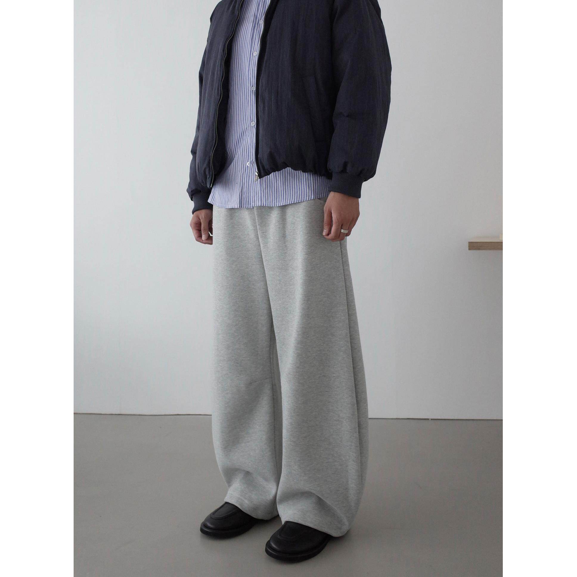 INKNOTS美式覆古解构垂感加绒弯刀休闲卫裤男女宽松阔腿直筒裤潮