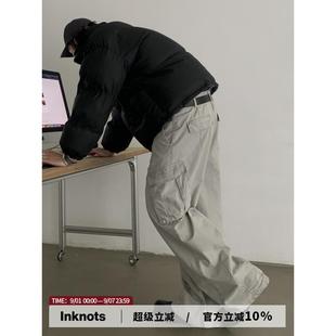 INKNOTS美式复古水洗做旧廓形工装裤男女宽松直筒休闲Vintage裤子