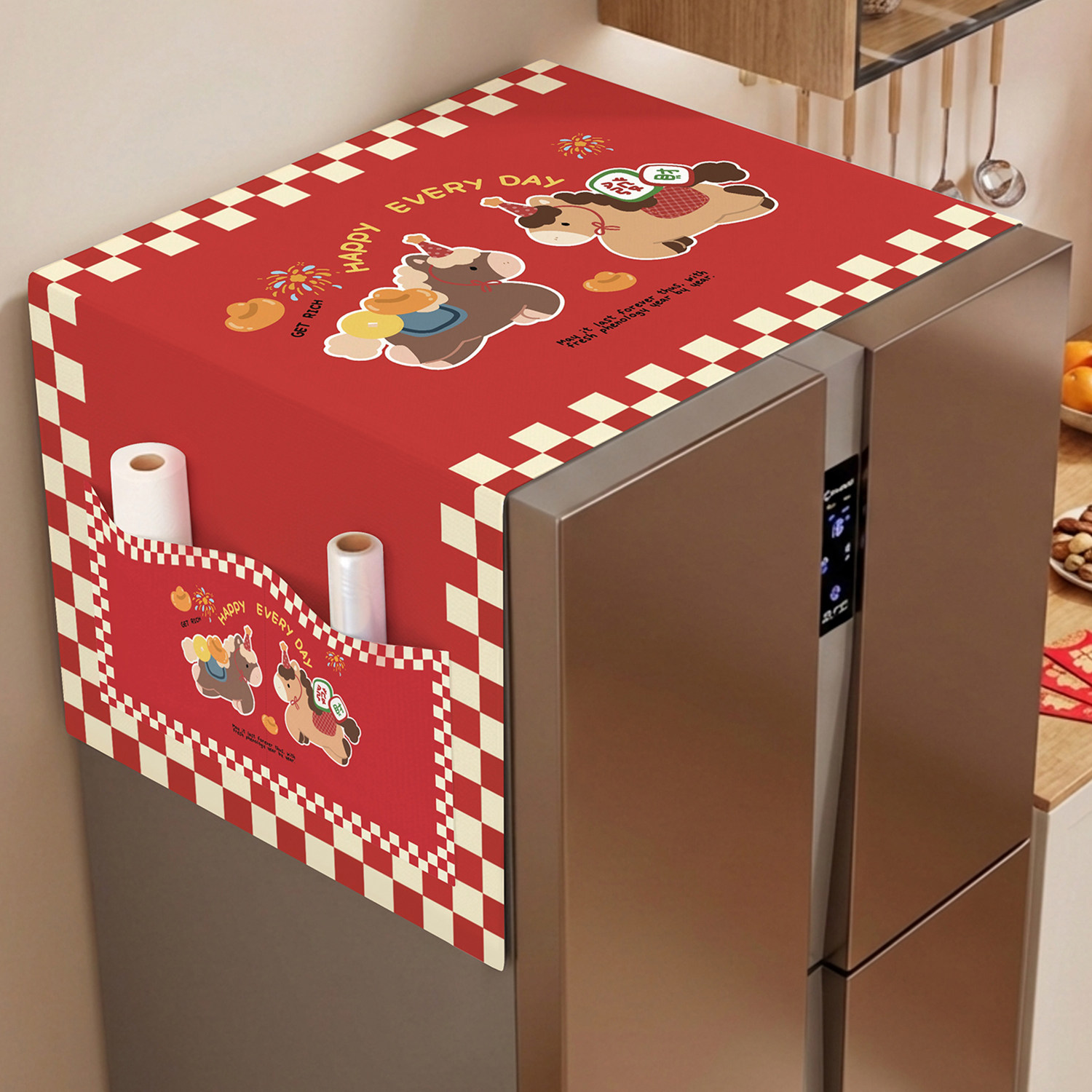 2026新款冰箱防尘盖布单双开门冰箱罩顶遮灰盖巾洗衣机微波炉通用