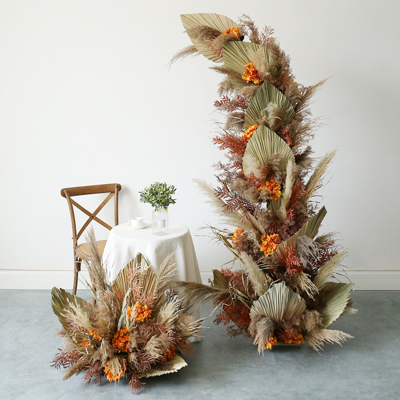 flowerwall蒲葵蒲扇插花芦苇花艺
