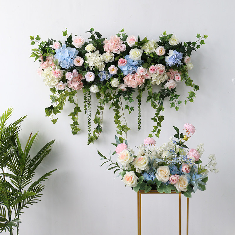 婚庆装饰拱门壁挂垂吊花排桌花婚庆创意装饰花艺舞台拍照背景道具