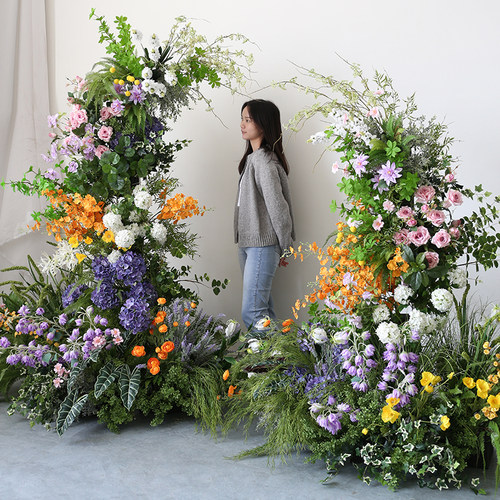 flowerwall莫奈花园花艺拱门花架