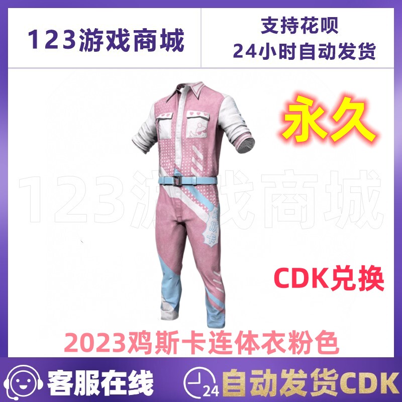 PUBG绝地求生吃鸡2023鸡斯卡连体衣粉色连身衣粉色皮肤CDK