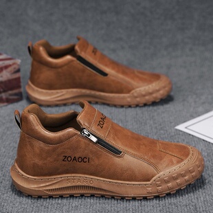 春季 劳保鞋 新款 子男防滑耐磨运动休闲板鞋 男 透气一脚蹬小白鞋 男鞋