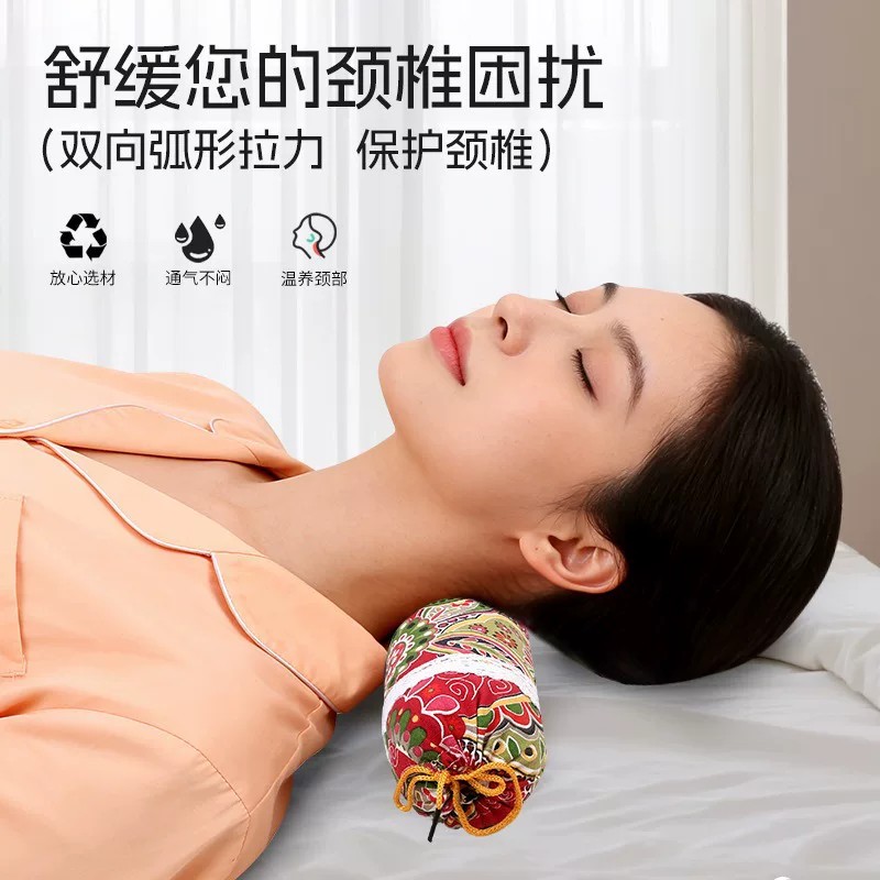 艾草圆柱颈椎枕 家用艾灸枕头