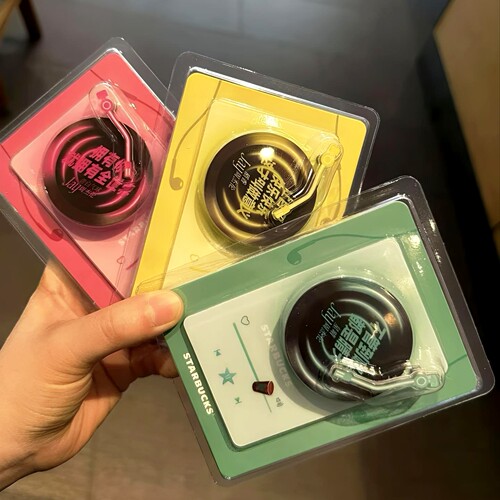星巴克冰箱贴咖啡序曲JAY周杰伦播放器CD片旋转造型解压神器多用