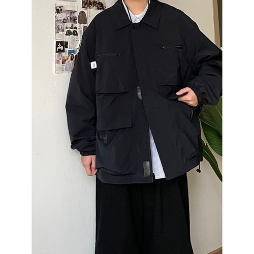 工装翻领多口袋宽松夹克