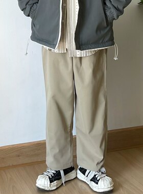 B东日系男装加绒九分裤直筒