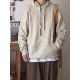 B东日系男装 春秋复古纯色连帽卫衣情侣男女clean简约套头帽衫 外套